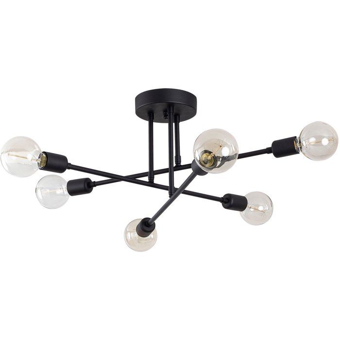 Vente-unique Plafonnier en métal - 3 bras - L. 64 cm x H. 30 cm - Noir - FLOWERA - vue 1