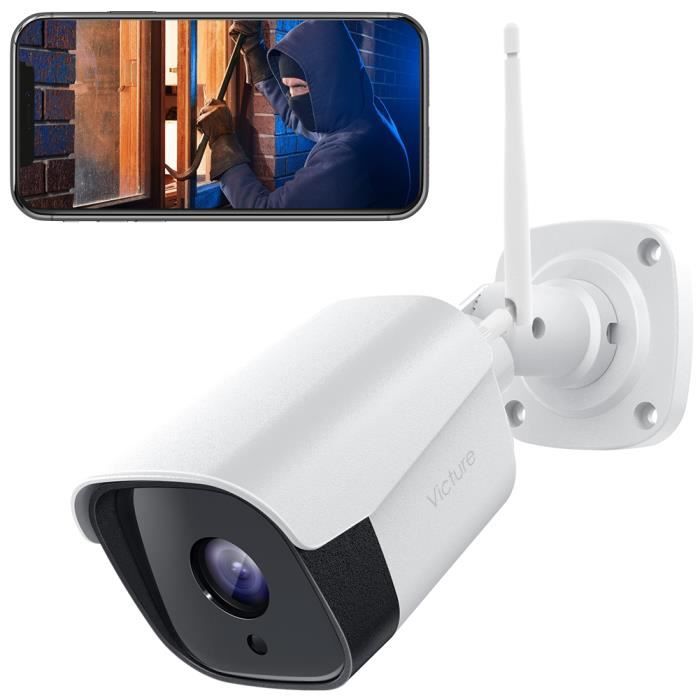 Victure Caméra de Sécurité Extérieure WiFi 1080P avec Vision Nocturne Caméra de Surveillance à Domicile Fonctionne avec Alexa