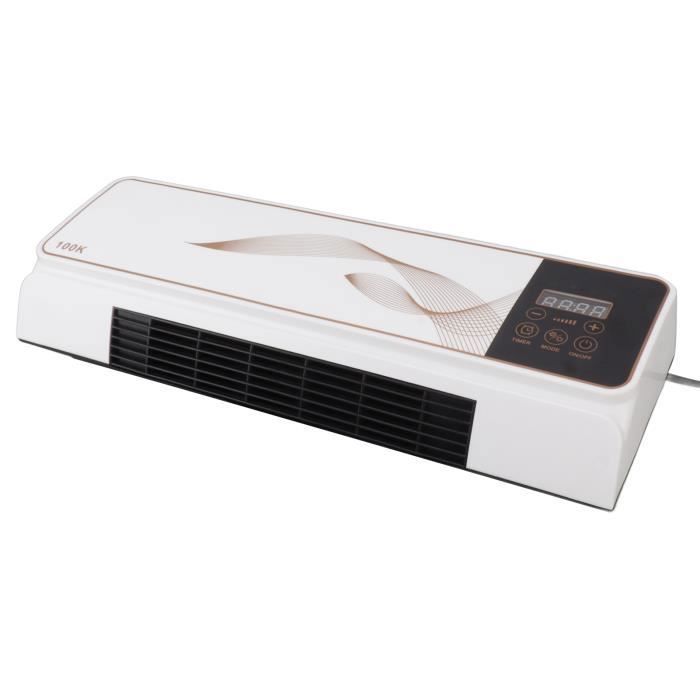 Vvikizy Mini Chauffage Mural Électrique Ventilateur Naturel avec Télécommande pour Chambre Salle de Bain - Vvikizy