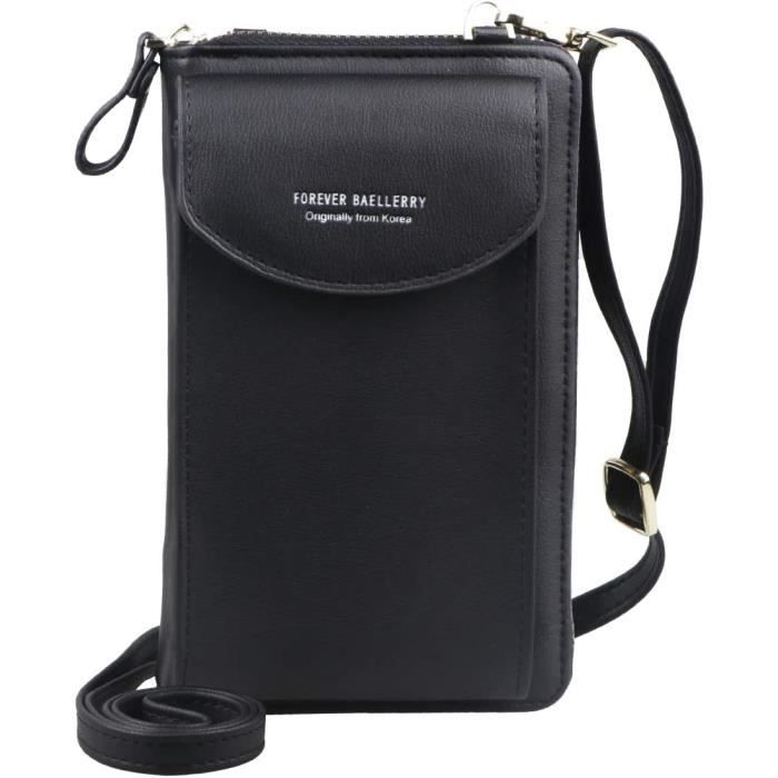 Sac Bandoulière Paulo Serini - Portefeuille Téléphone - Gris Clair Simili Cuir