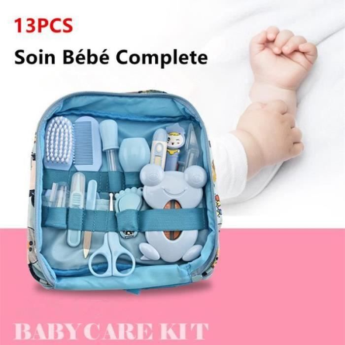 Kit De Soin Bébé 12 Pièces - Thermomètre, Brosses, Ciseaux Safety - Sans BPA - Naissance & Voyage