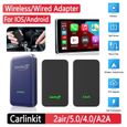 Carlinkit 5.0 - CarlinKit-Adaptateur sans fil 2Air CarPlay, Apple Android, Auto, Boîte de navigation de voitu-1