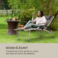 Chaise longue de jardin - Blumfeldt Sun Valley - Transat pliant  - dossier réglable - Chaise de jardin - Aluminium - gris-1