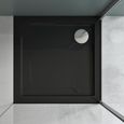 Receveur de douche carré en acrylique noir Mai & Mai F1 - 75x75x4cm - bonde A1-1