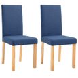 Lot de 2 Chaises de salle à manger 2 pcs Bleu Tissu Chaise Scandinave Contemporain-1