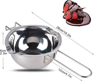 Bain Marie Chocolat Pot De Fusion : Bain-Marie - 400 ML Bol De Fusion Bain- Marie Pot Avec Spatule Beurre En Acier Inoxydable Fromage Fondu Caramel Bonbons Cire Chocolat Acier Inoxydable Coupelles à