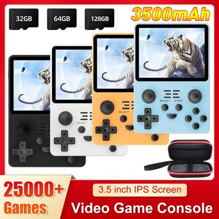 ZERONE Console de jeu portable RGB20S avec divers jeux, écran 3.5in haute résolution machine de