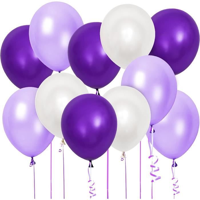Arche Ballon Violet Noir Blanc, Ballons En Latex Macaron Violet Noir Blanc  5 10 18 Pouces Guirlande De Ballons De Fête Pour D[H1256] - Cdiscount Maison