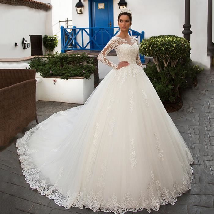 Robe mariage best sale manche longue dentelle