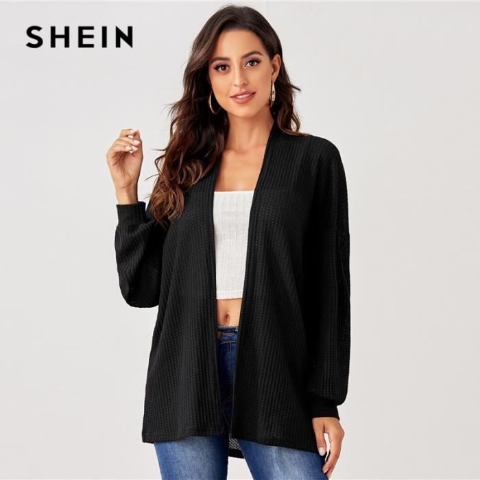 Manteau SHEIN goutte paule gaufre tricot Cardigan femmes