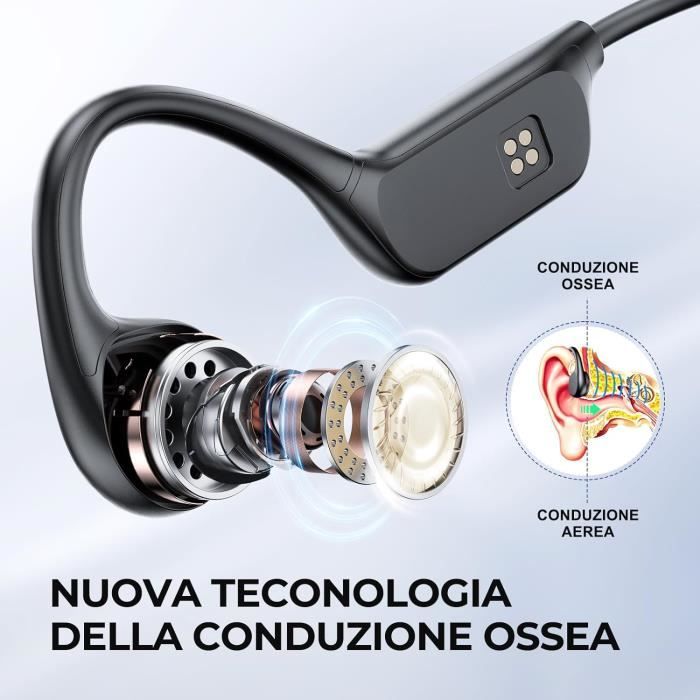 Casque à Conduction Osseuse, IPX8 Ecouteur Natation Avec Lecteur Mp3 Integre De 32 Go Ecouteurs Bluetooth 5 3 Casque Sans Fil Ideal Pour Course A Pied Cyclisme Fitness Et Bureau