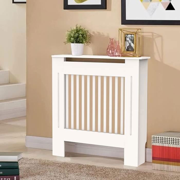 UNHO Cache Radiateur Blanc Chauffage Cache-Radiateur en Bois MDF 71 x ...