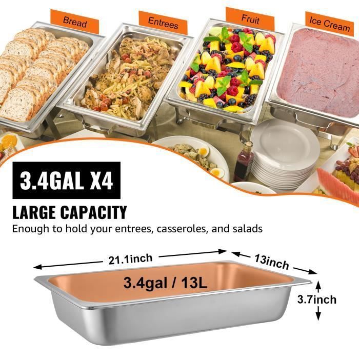 Lot De 3 Bacs Inox Gastronorm 17,5x11x10 Cm Avec Couvercles - Pour Cuisine, Four, Barbecue - 7