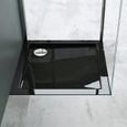 Receveur de douche carré en acrylique noir Mai & Mai F1 - 75x75x4cm - bonde A1-2