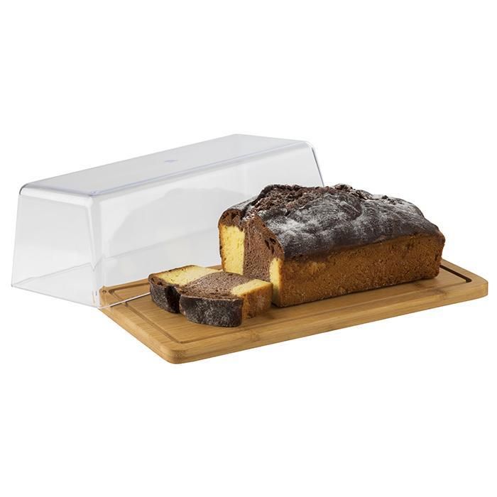 Platetau Fromage APS En Bambou Avec Cloche En Verre, Diamètre 205 Mm, Pour L'apéro Entre Amis