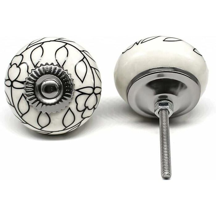 Lot De 6 Boutons De Tiroir/porte – Porcelaine Blanche – Sans Marque – Neufs