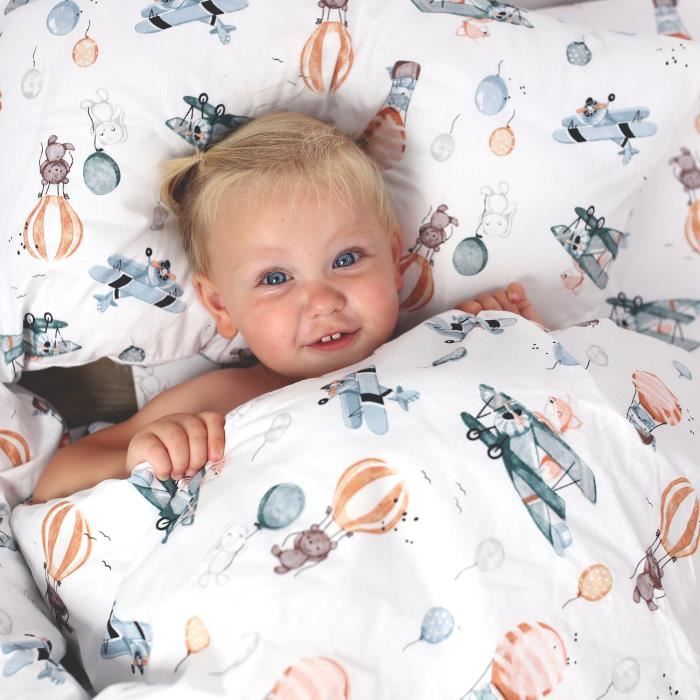 Housse de couette enfant AMAZINGGIRL Ballon 135 x 200 cm