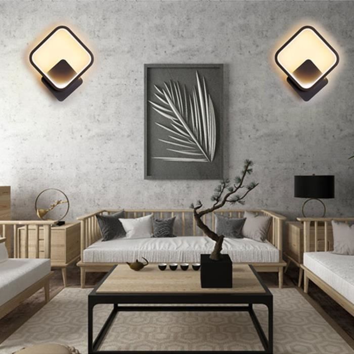 Applique Murale LED ZTWLEED 14W - 3 Températures De Couleur, Noir, 30 Cm, 220V