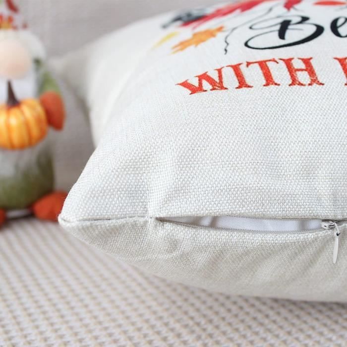 Housses De Coussin 45x45 Cm Orange Aspect Lin - Lot De 2 Décoratif Bohème Pour Canapé, Lit, Salon - Polyester