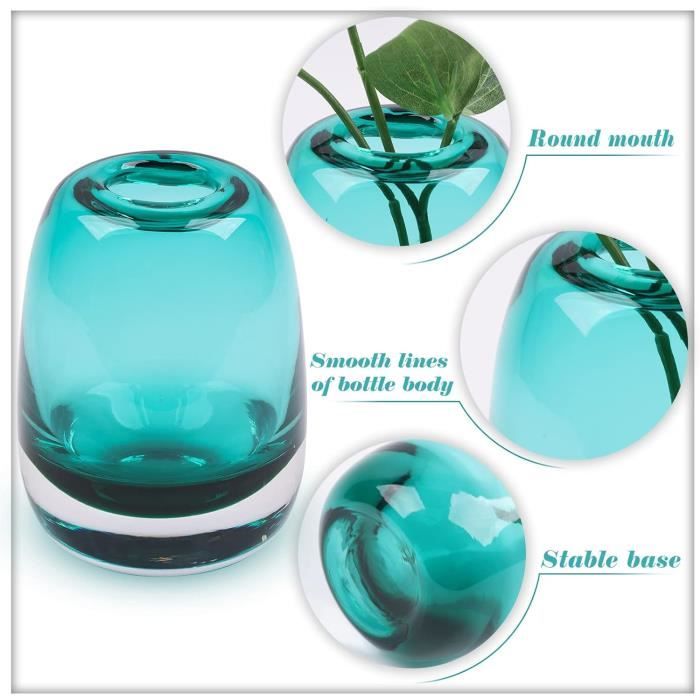 Vases En Verre Soufflé à La Main, Vase En Verre Soufflé à Tige Unique, Vase Décoratif En Verre Pour Centre De Table Pour Fête De Mariage, Décoration De Maison Et De Bureau