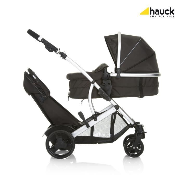 Poussette double Duett 2 noir - HAUCK - Idéale pour des enfants rapprochés  - Dès la naissance - Garçon et Fille - Cdiscount Puériculture & Eveil bébé