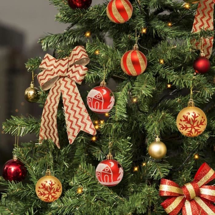 COM-FOUR® Set De 20 Décorations à Suspendre Noël - Boules De Sapin De Noël De