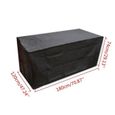 Housse pour mobilier de jardin - Étanche bâche couverture - Noir - 180x120x74 cm-3
