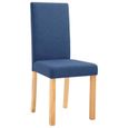 Lot de 2 Chaises de salle à manger 2 pcs Bleu Tissu Chaise Scandinave Contemporain-3