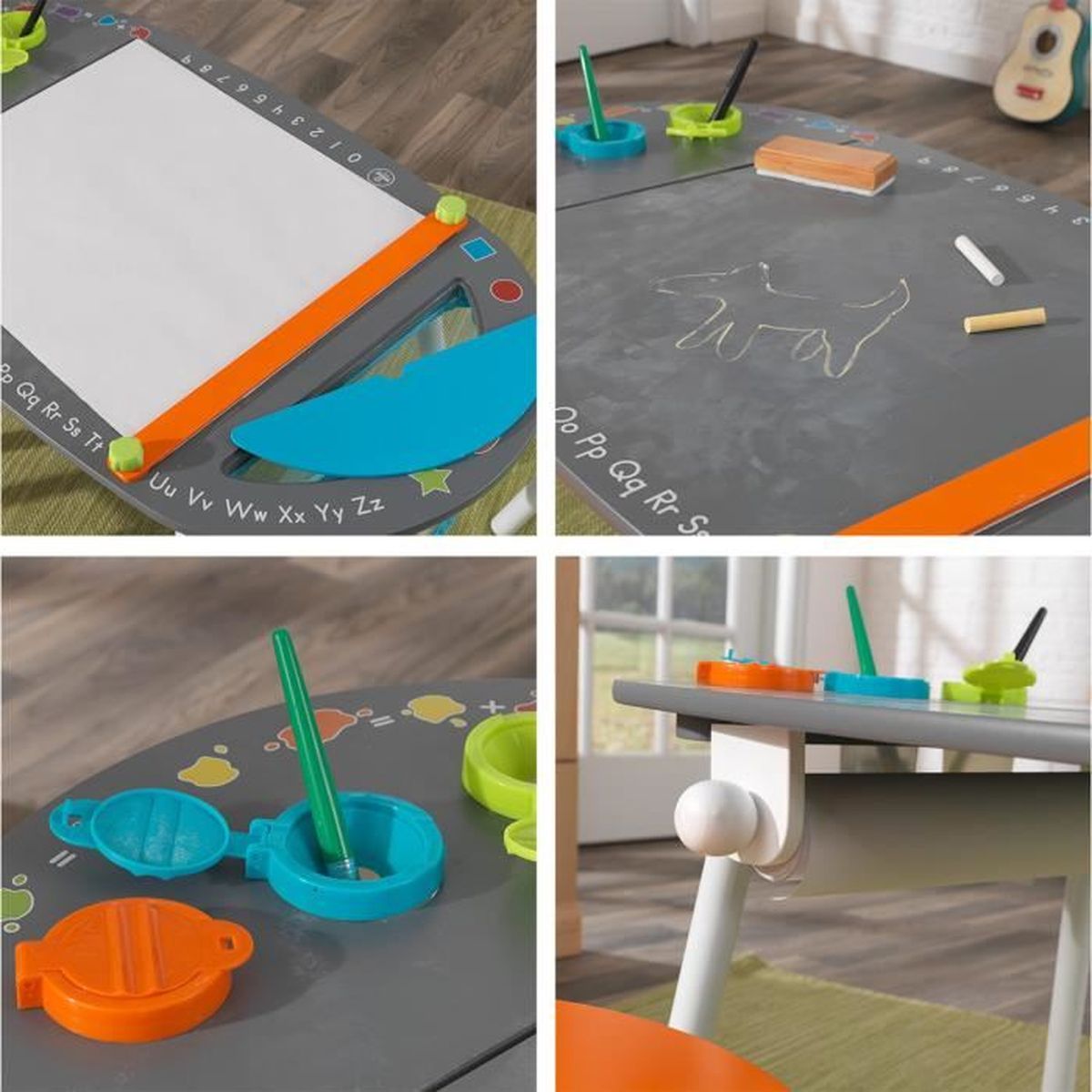 Table De Jeux En Bois Enfants Avec Rangement Et 2 Tabourets