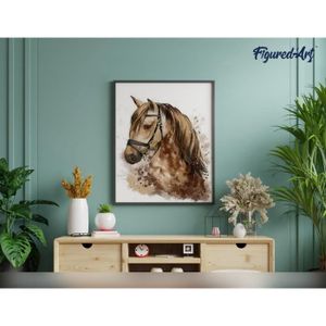 Peinture Par Numéros NEWENMO – Cheval Marron Et Fleurs Sauvages – 40x50 Cm – Kit Pour Adultes