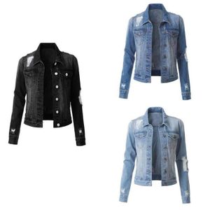 Veste en jean avec fourrure femme Cdiscount