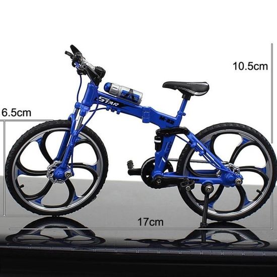 Zhenzhenlo Modèle de Vélo de Doigt,Modèle de Mini vélo de Bleu,Cycliste Miniature Jouet,1:10 Mini Vélo Jouet,Velo Miniature,Alliage Mini Doigt vélos modèle,Simulation vélo