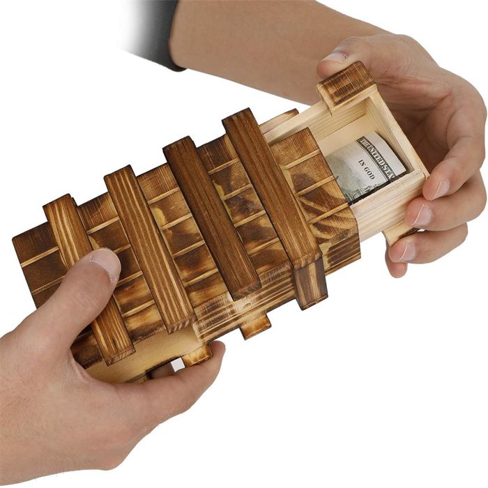 Lot de 2 boîtes à énigmes magiques en bois avec 2 compartiments sécurisés pour cadeaux en argent, bons d'achat, bijoux, mystère, jeu de puzzle d' anniversaire Lot de 2 boîtes à énigmes magiques en bois avec 2 compartiments sécurisés pour cadeaux en argent, bons d'achat, bijoux, mystère, jeu de puzzle d' anniversaire