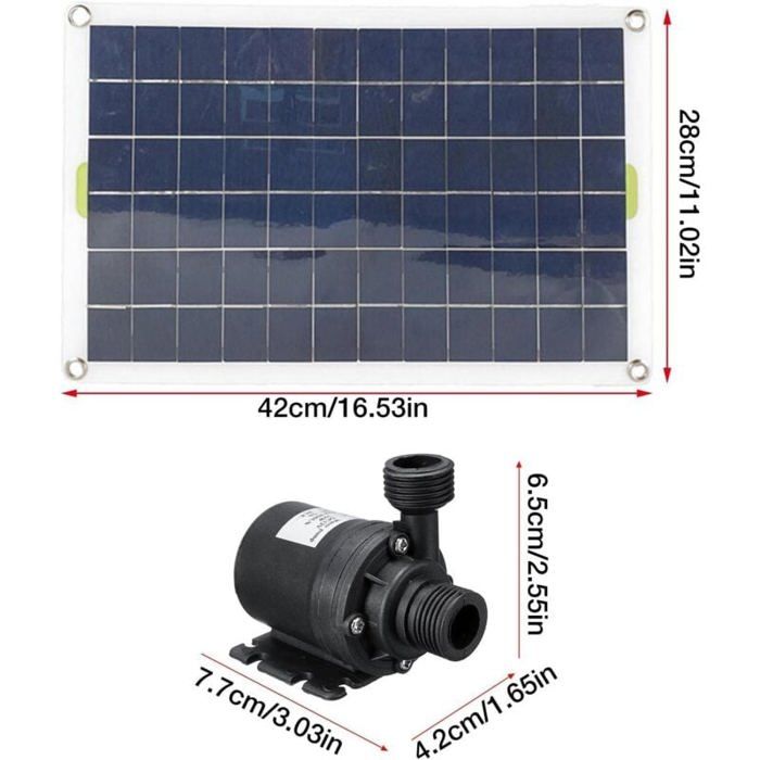 Kit de pompe solaire pour fontaine de jardin et étang Pompe submersible