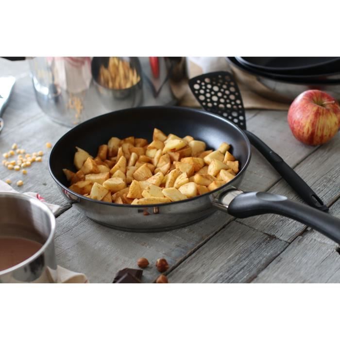 Set De Cuisine Menastyl Colorama 7 Pièces (crème) - Aluminium Antiadhésif Céramique - Compatible Induction - Lave-vaisselle