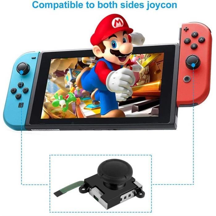 2 Pack 3D de Remplacement pour Manette Joy Con Nintendo Switch,Ensemble  D'outils de Désassemblage 21-en-1 Kit de Réparation Pofessio