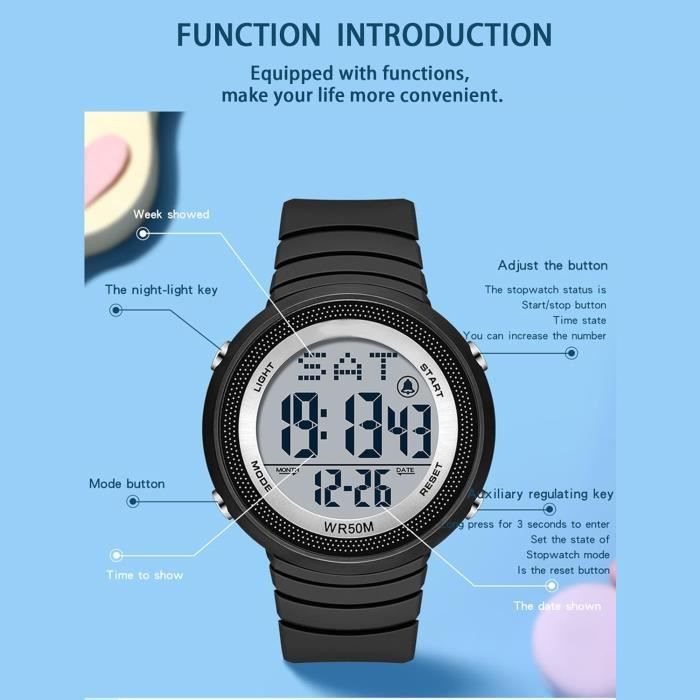 Montre aiguille et digitale double affichage femme best sale