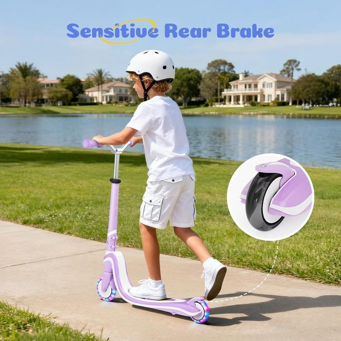 TONBUX Trottinette Enfants 5-12 Ans Avec Lumières LED - Pliable, Hauteur Réglable, Roues Lumineuses