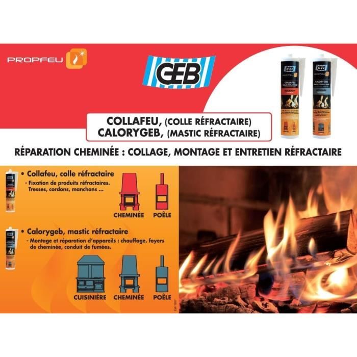 Mastic réfractaire - GEB - Calorygeb - Tenue en température 1 300° - 300 g  - Cdiscount Bricolage