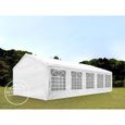 Tente de réception TOOLPORT 4x10m - PE 180g/m² - Blanc - Imperméable-0