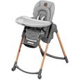bébé confort minla chaise haute bébé évolutive, réglable 6 positions, de la naissance à 6 ans (jusquà 30kg), essential grey 12-0