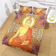 3D Parure de lit Set de Housse de Couette en Bouddha, Contient deux taies d'oreiller, 100% microfibre, super douce 220x240cm[1837]-0