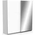 Armoire de chambre - DEMEYERE - GHOST - 2 portes coulissantes - Blanc mat - Avec miroir-0