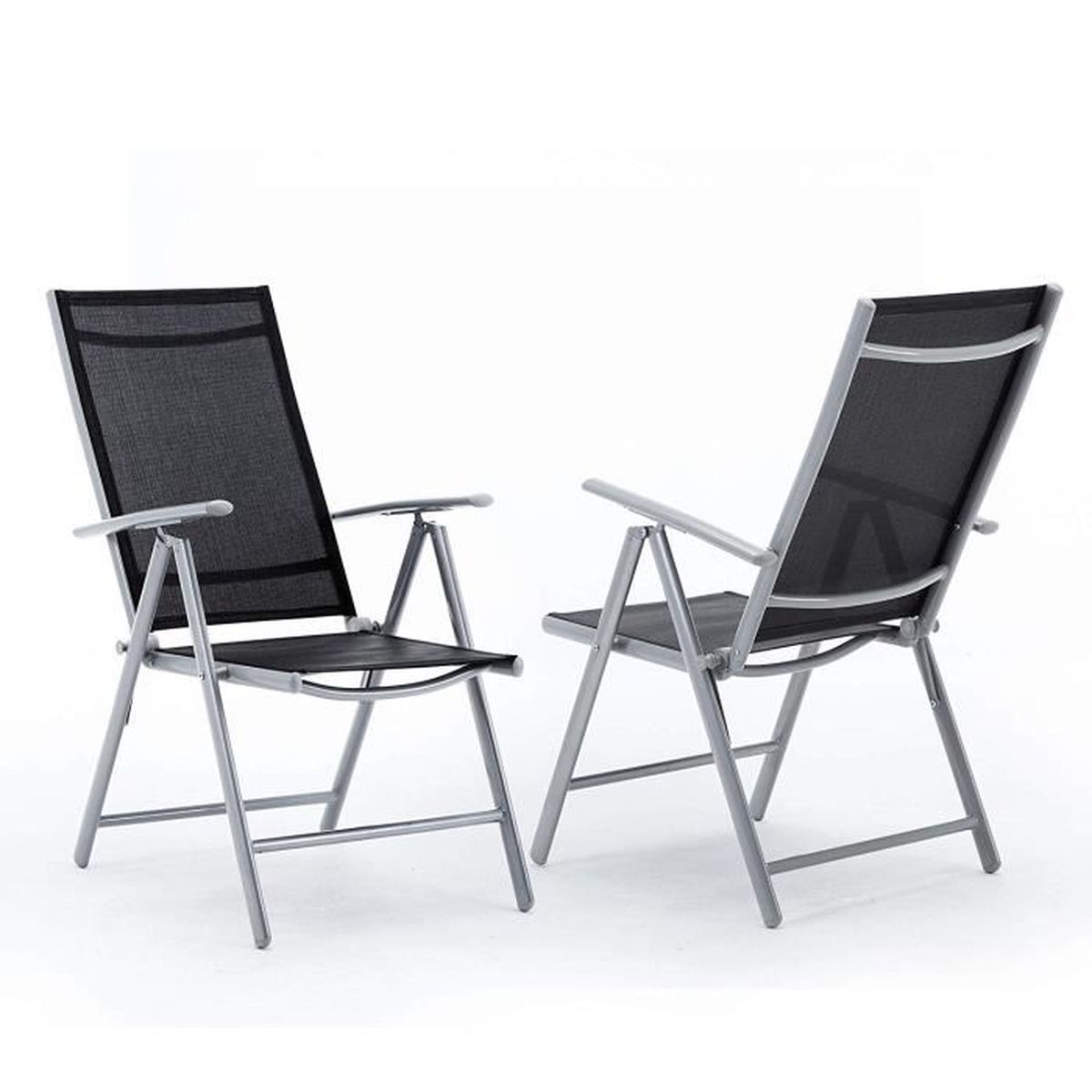 Chaises Longues Pliantes de l’Extérieur, Lot de 2 Chaises de Jardin
