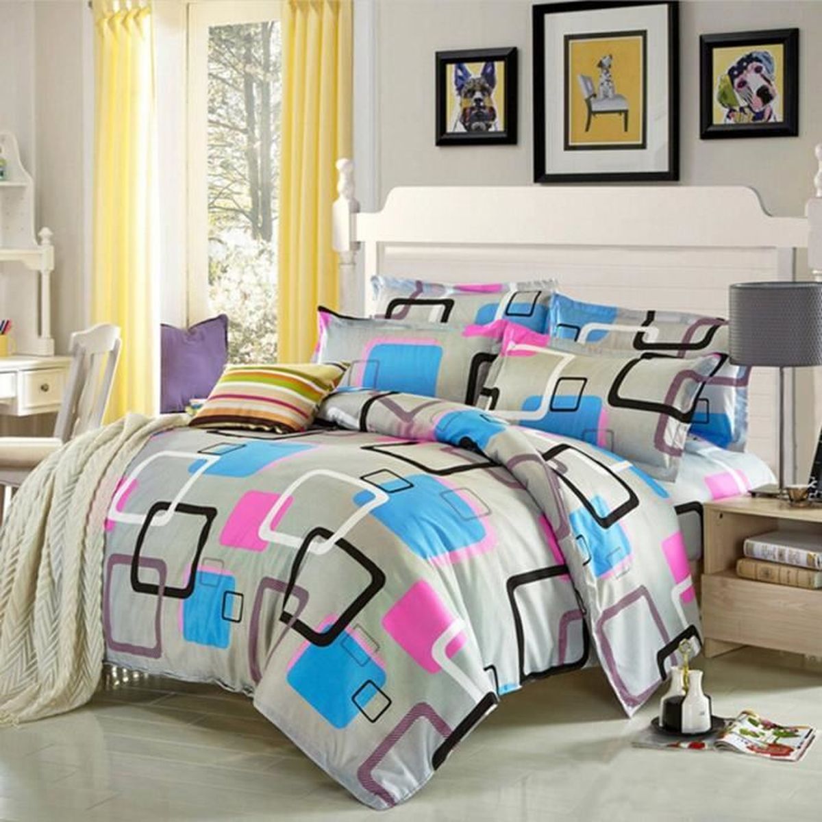 U Kit De Housse De Couette Bleu Gris Taille S S Achat Vente Housse De Couette Seule Cdiscount