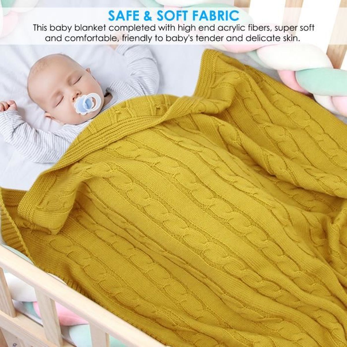 Couverture En Coton Tricotee Au Crochet Pour Bebe Garcons Filles Achat Vente Couverture Plaid Bebe Soldes Sur Cdiscount Des Le Janvier Cdiscount