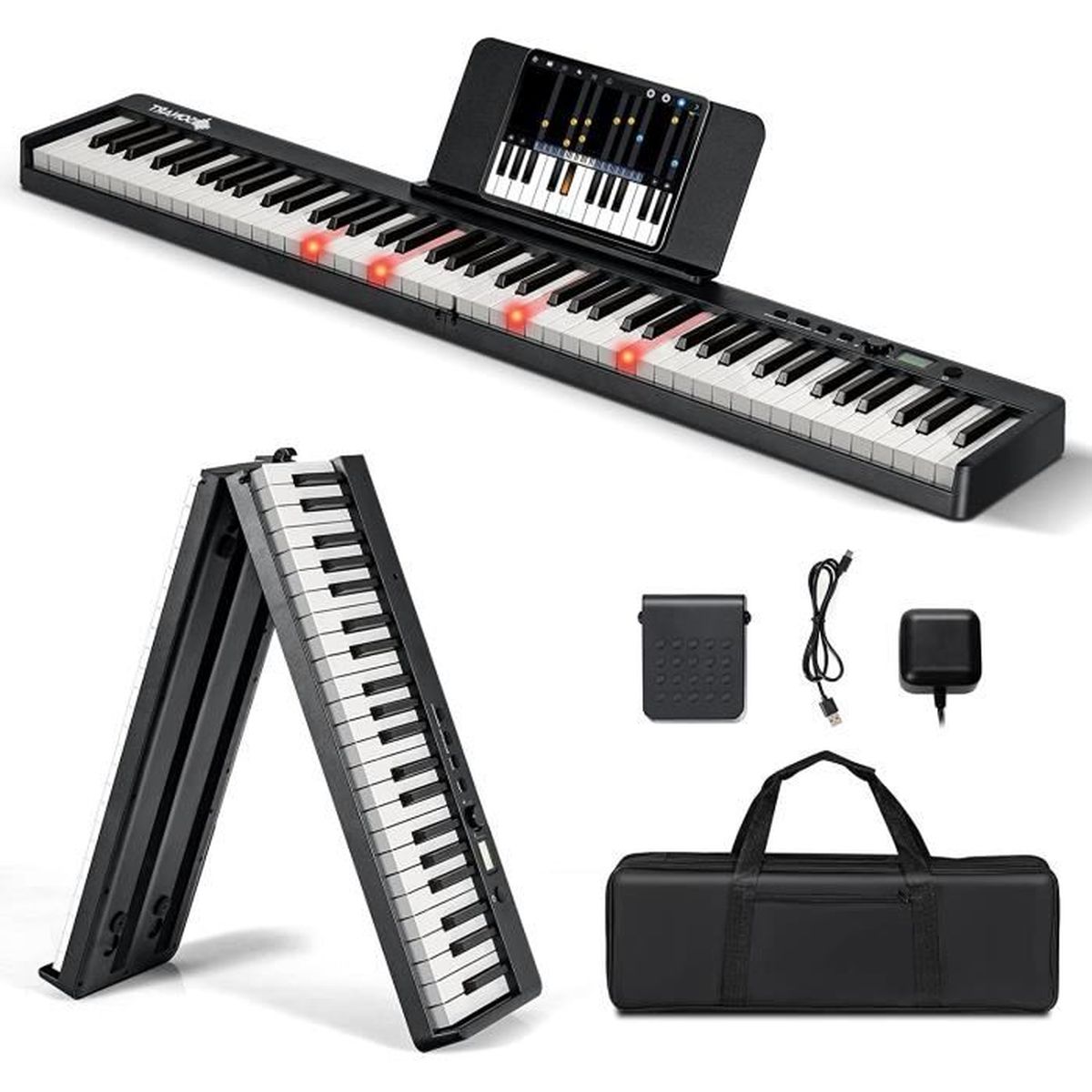Vangoa Clavier électronique 88 touches avec support de clavier de
