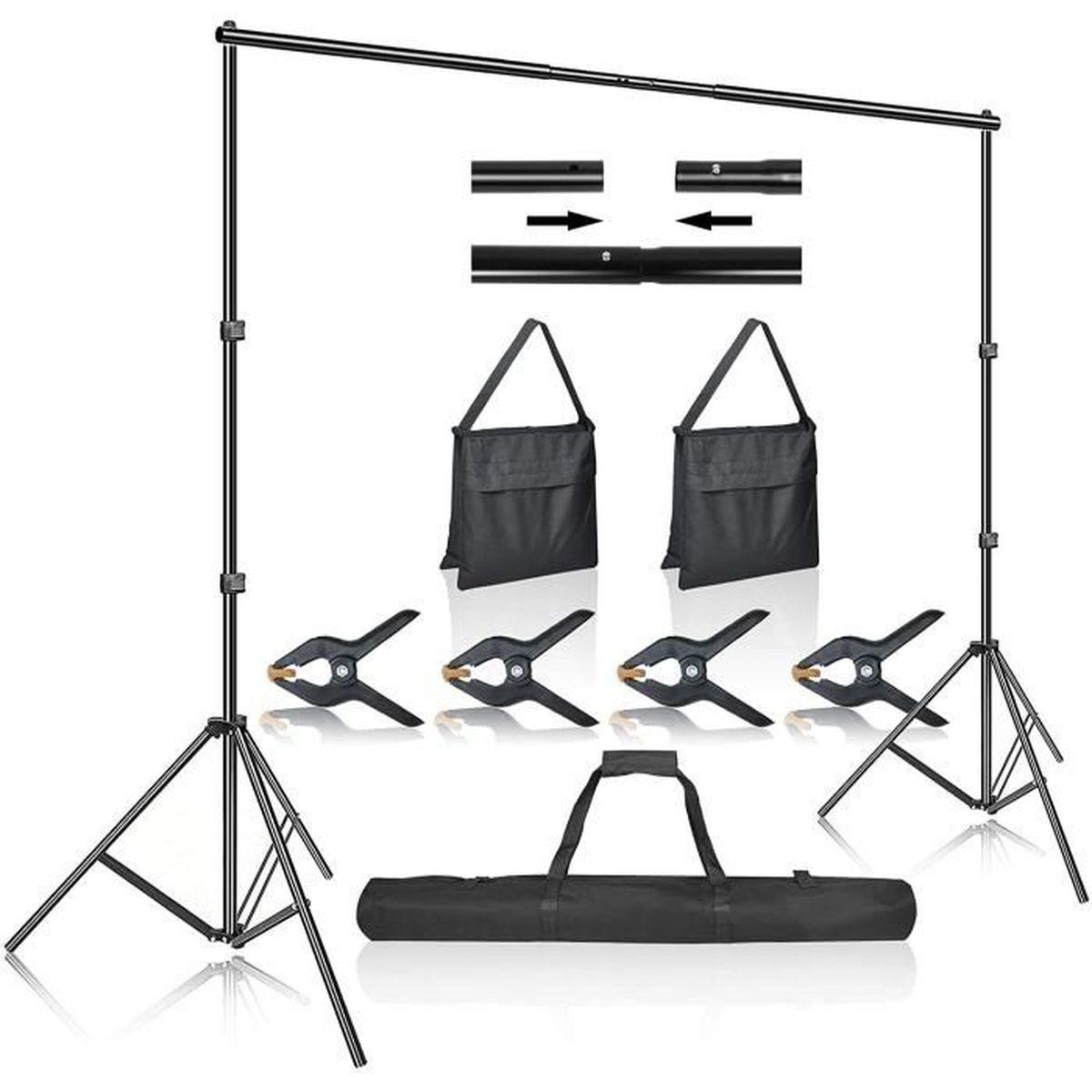 YUENFONG Kit studio photo Fond professionnel, système de fond avec 2