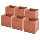 Panier cube de rangement - BOX AND BEYOND - Terracotta - Lot de 6 - 31x31x31cm - Tissu