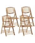 BELIANI Lot de 4 chaises pliantes en bois de bambou marron TRENTOR